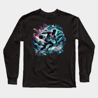 Cosmic Crossover: Where Hoops Meet the Universe Long Sleeve T-Shirt